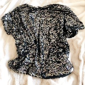 H&M Black Sequin Top